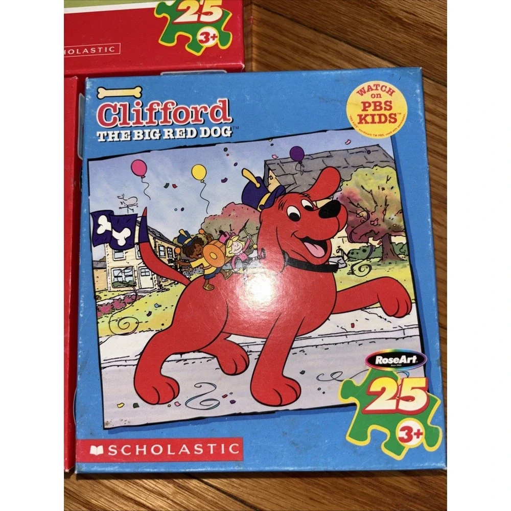 Clifford the Big Red Dog 3 Puzzles 25 Piece Complete‎ Counted Excellent Vtg 2006